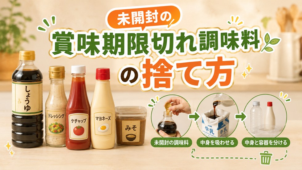 未開封の賞味期限切れ調味料の捨て方