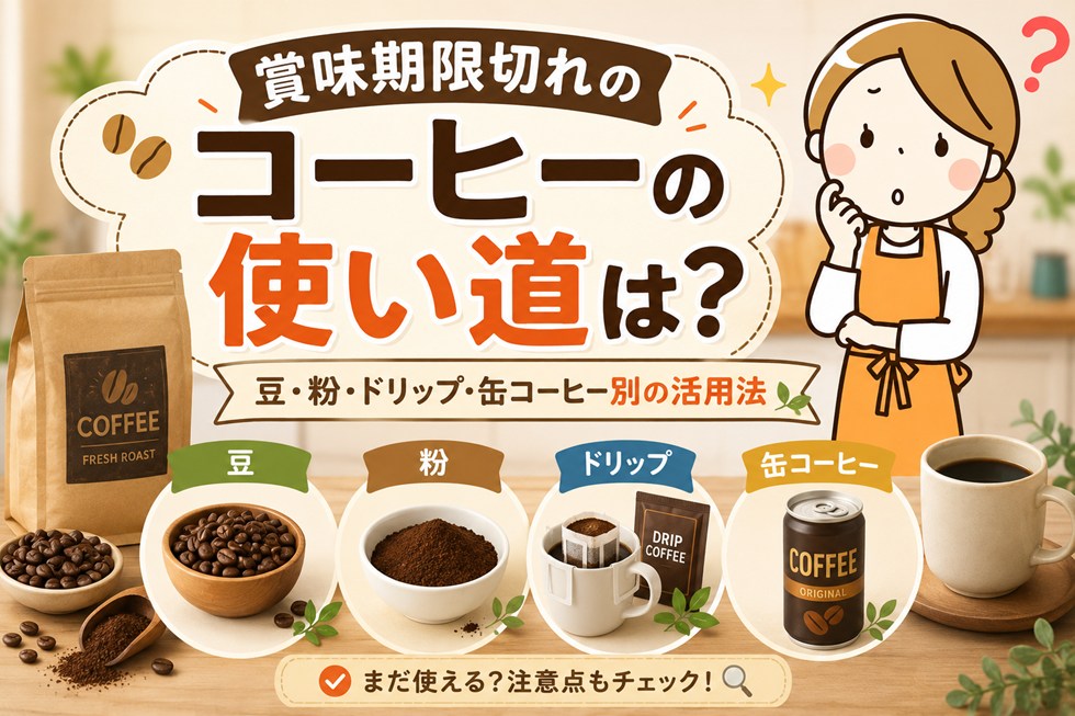 賞味期限切れのコーヒーの使い道は？豆・粉・ドリップ・缶コーヒー別の活用法