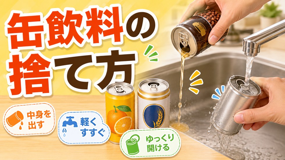 缶コーヒーや缶ビールなど缶飲料の捨て方