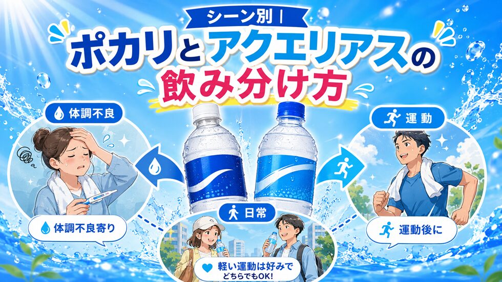 シーン別|ポカリとアクエリアスの飲み分け方