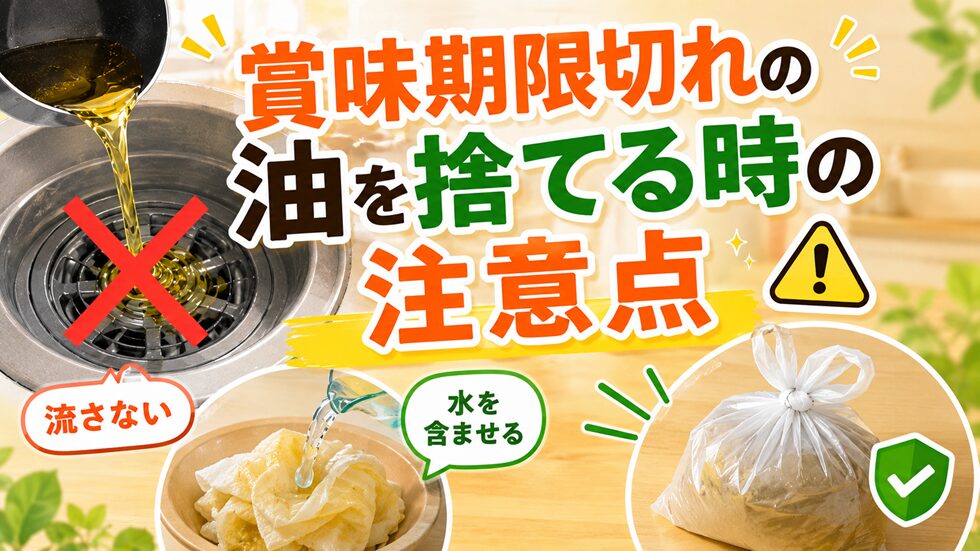 賞味期限切れの油を捨てる時の注意点