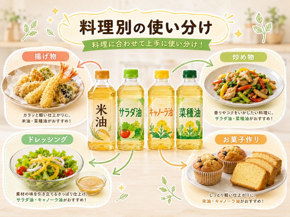 料理別の使い分け