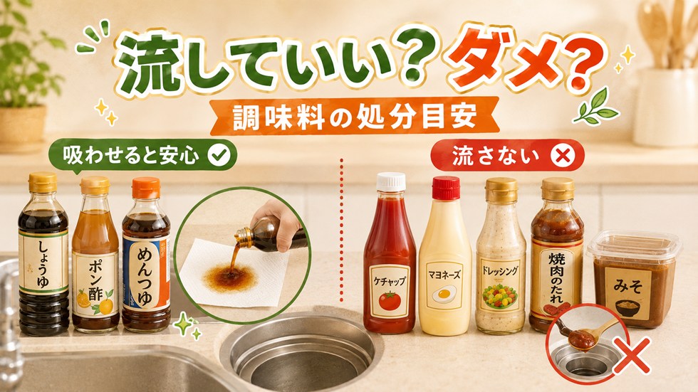 流していいもの・ダメなものは？調味料の処分目安