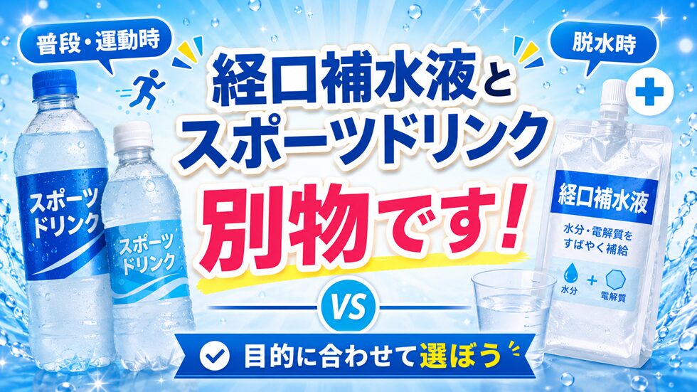 経口補水液とスポーツドリンクは別物