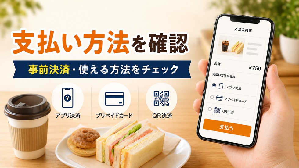 モバイルオーダーの支払い方法を確認