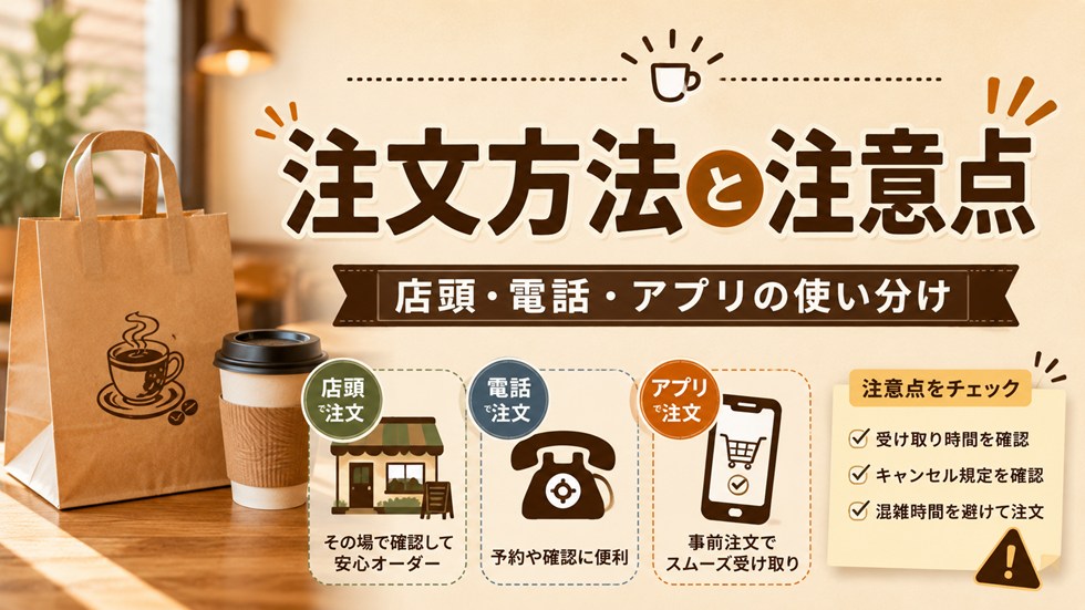 テイクアウトの注文方法と注意点