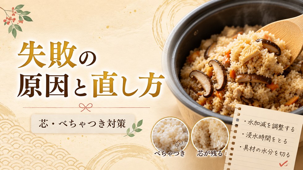 炊き込みご飯がうまく炊けない原因と直し方