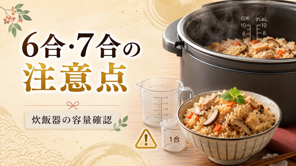 6合・7合の炊き込みご飯を作るときの注意点