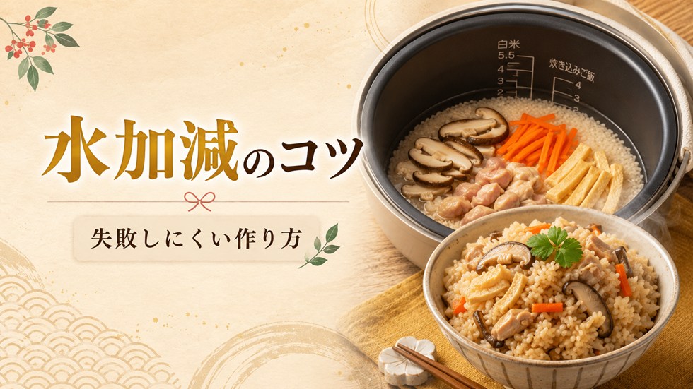 炊き込みご飯の水加減と失敗しにくい作り方
