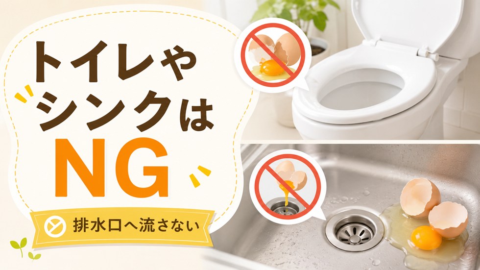 卵をトイレやシンクへ流してはいけない理由