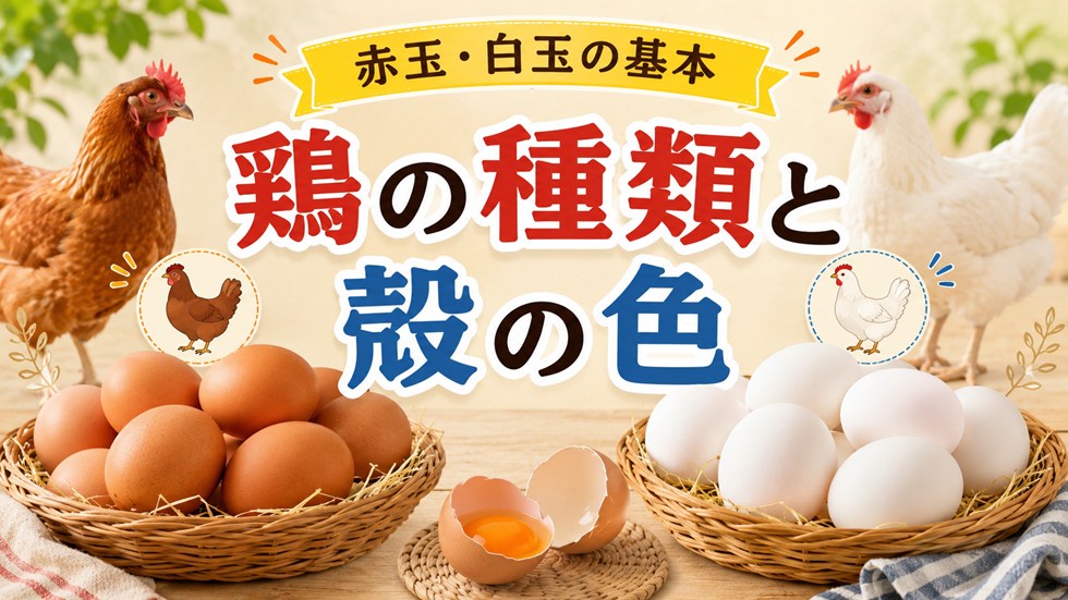 赤卵と白卵の基本的な違いは鶏の種類と殻の色