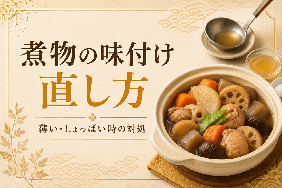 失敗しない煮物の味付けと直し方