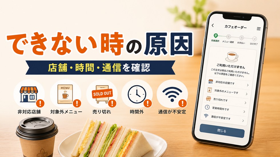 モバイルオーダーができない時の原因