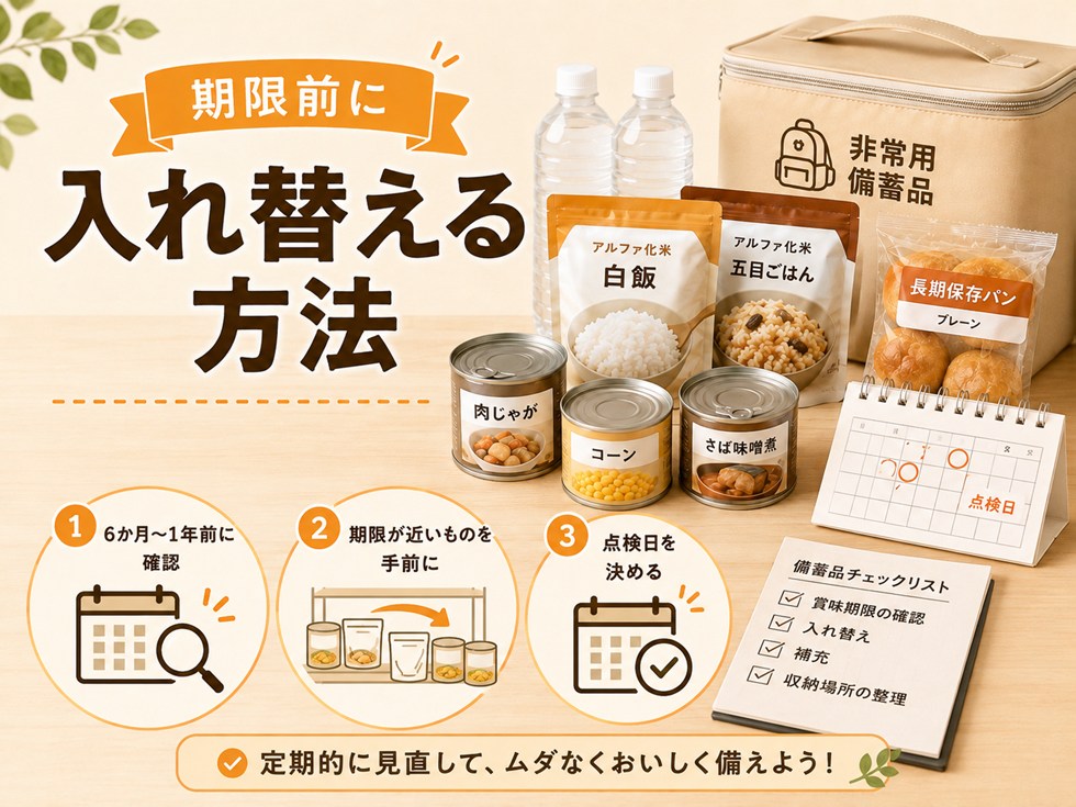 賞味期限が切れる前に非常食を入れ替える方法