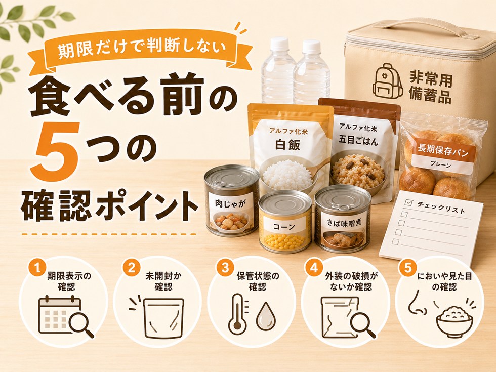期限切れ非常食を食べる前に確認したい5つのポイント