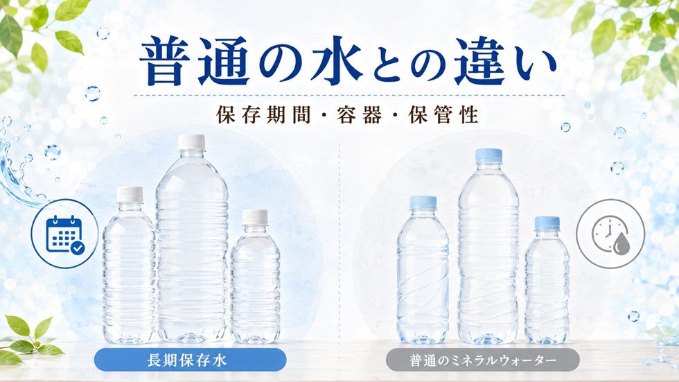長期保存水と普通のミネラルウォーターの違い