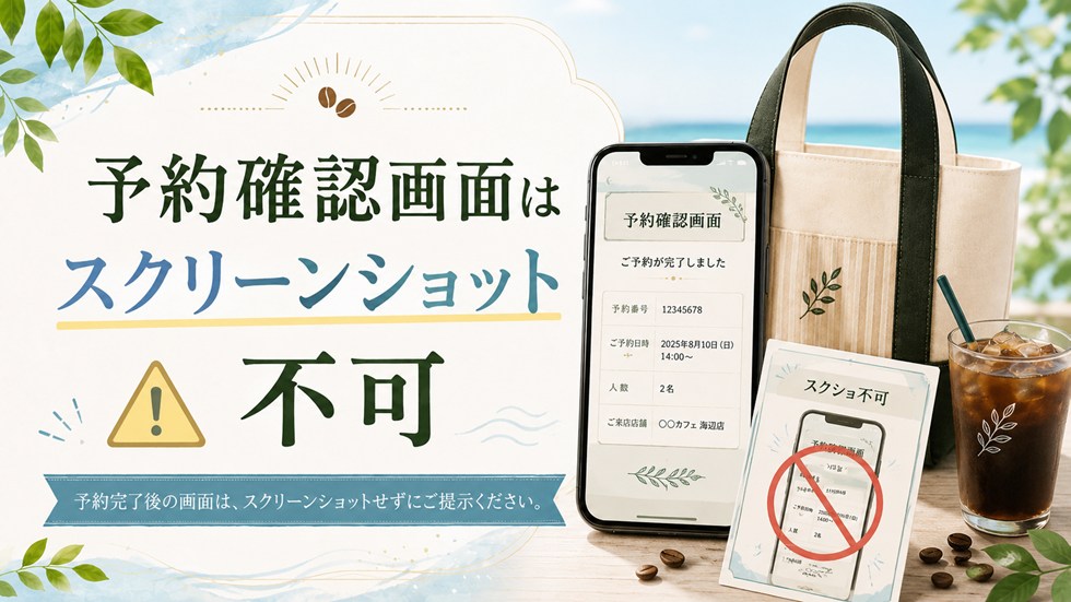 予約確認画面はスクリーンショットでは受け取れない