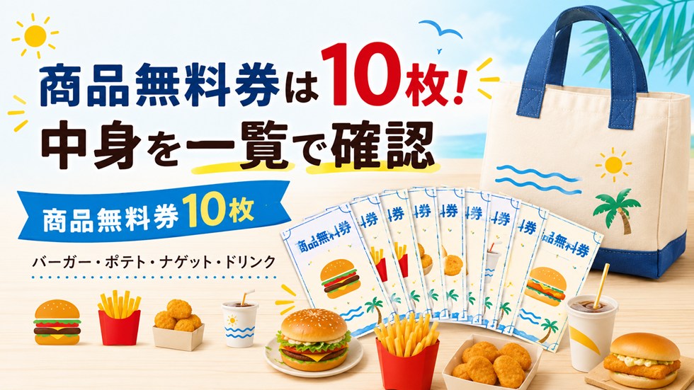 マック夏の福袋2026の商品無料券は10枚!中身を一覧で確認