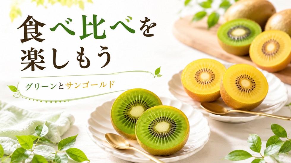 グリーンとサンゴールドを食べ比べる