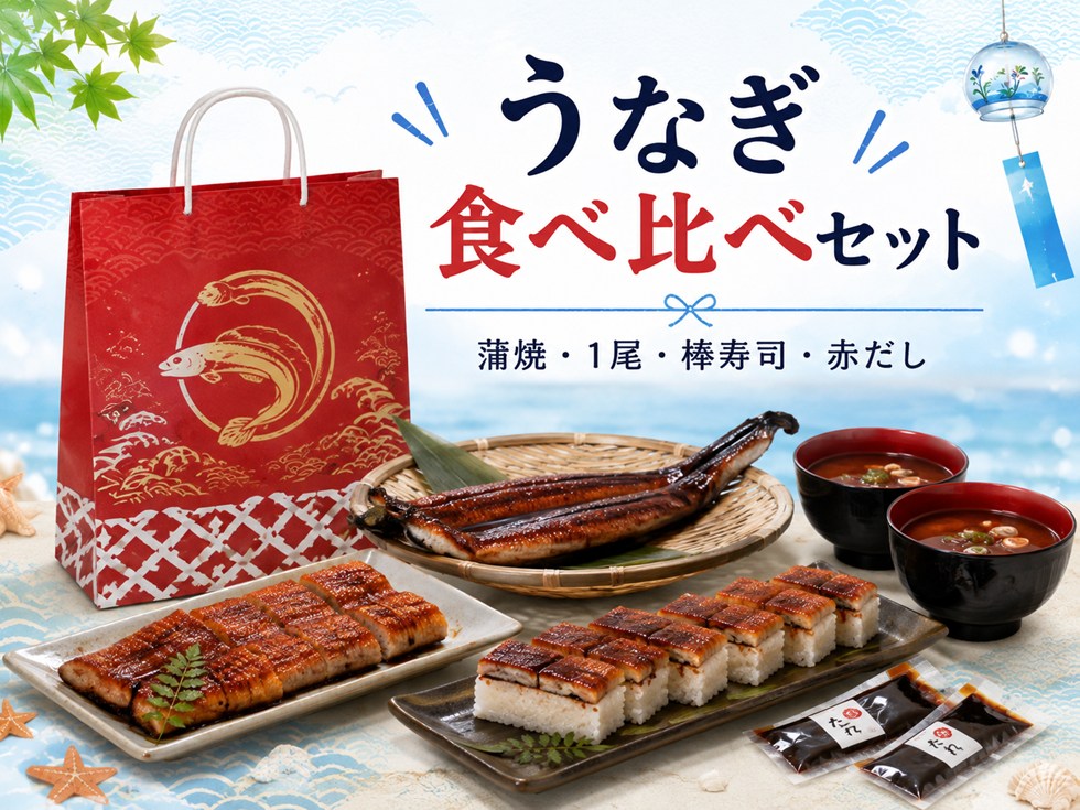 B:うなぎ食べ比べセット6,200円の中身