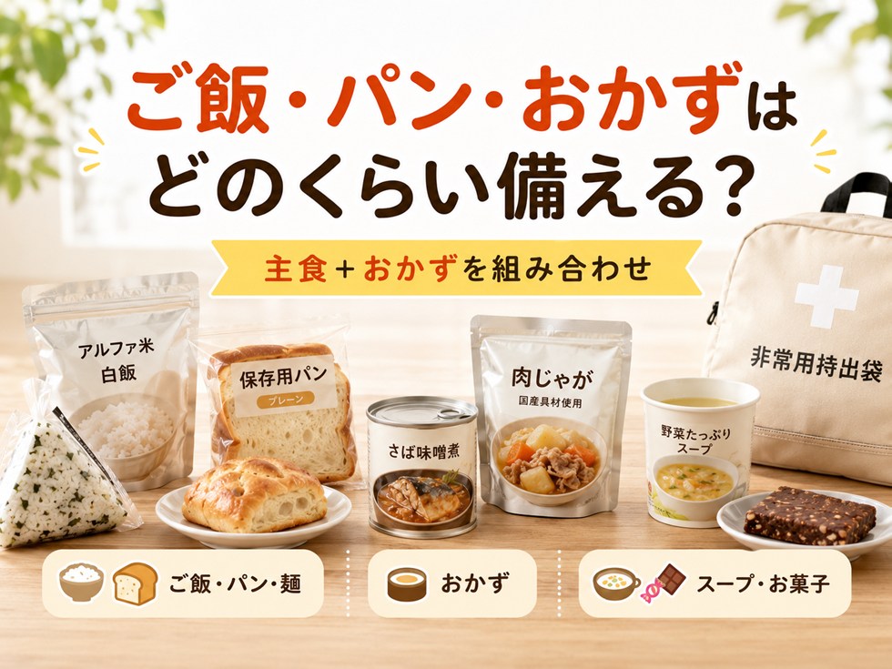 ご飯・パン・おかずはどのくらい備える?