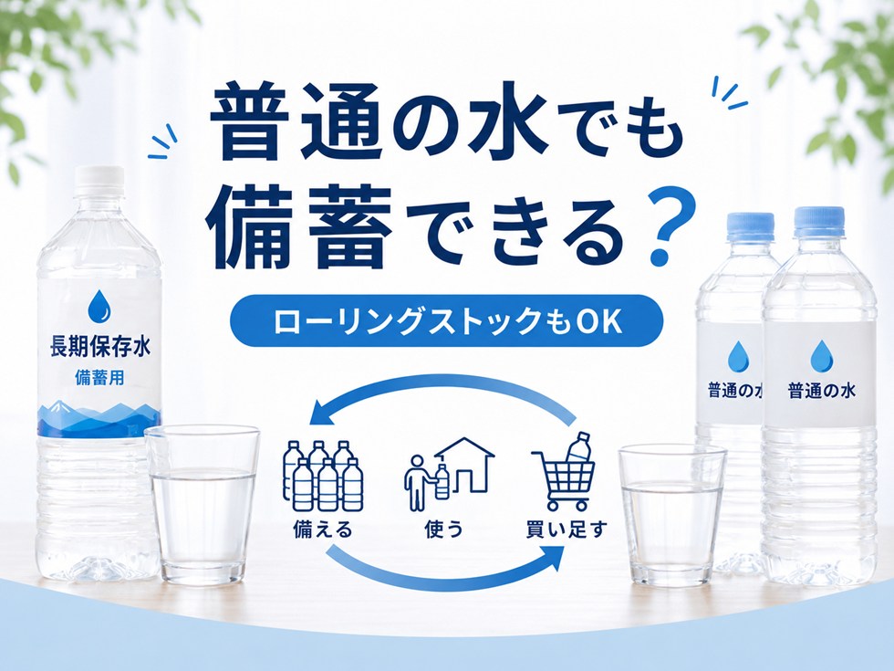 普通のペットボトル水を備蓄するのではダメ？