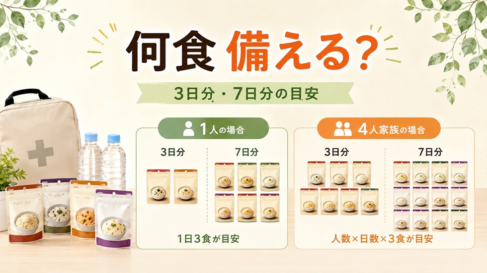 アルファ米は何食くらい備えておけばいい?