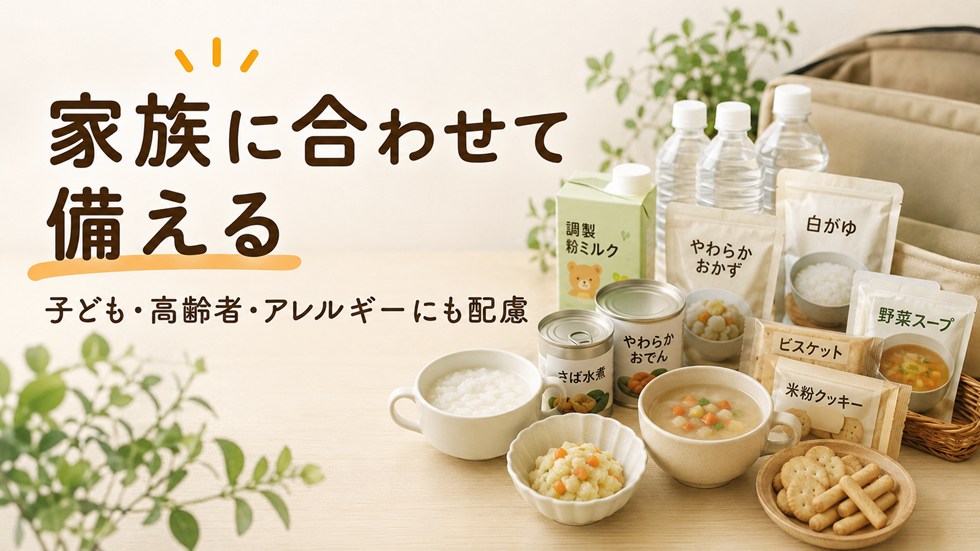 非常食は家族全員同じ内容でなくてもよい