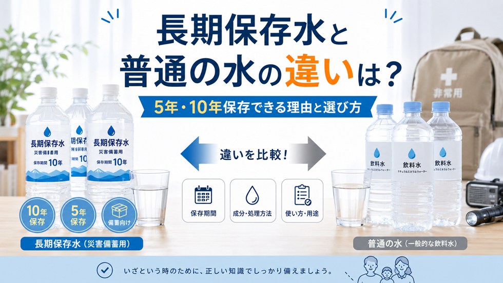 長期保存水と普通の水の違いは？5年・10年保存できる理由と選び方
