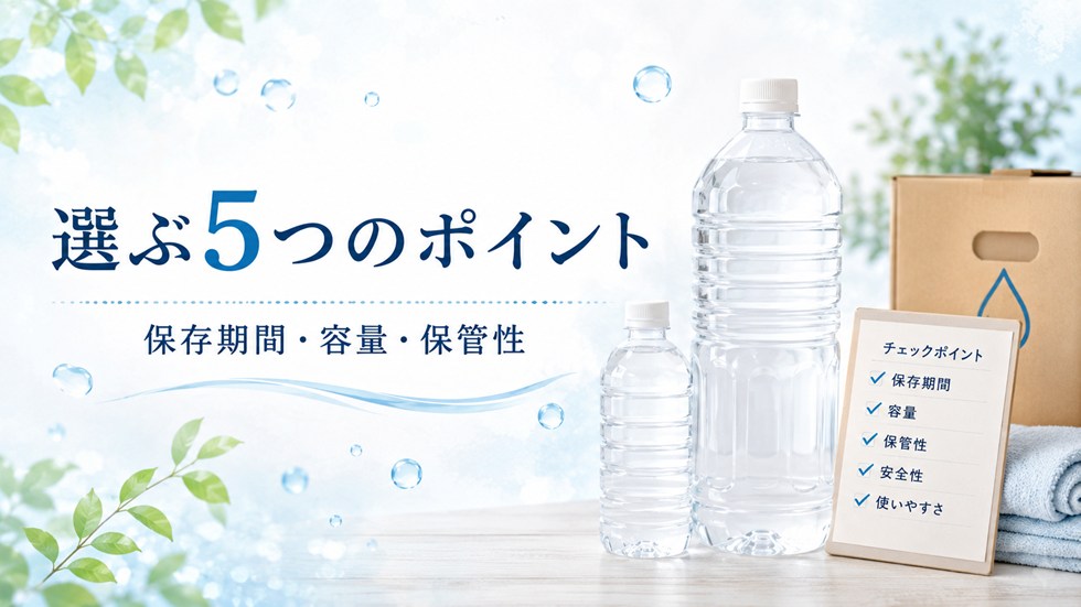 長期保存水を選ぶ5つのポイント