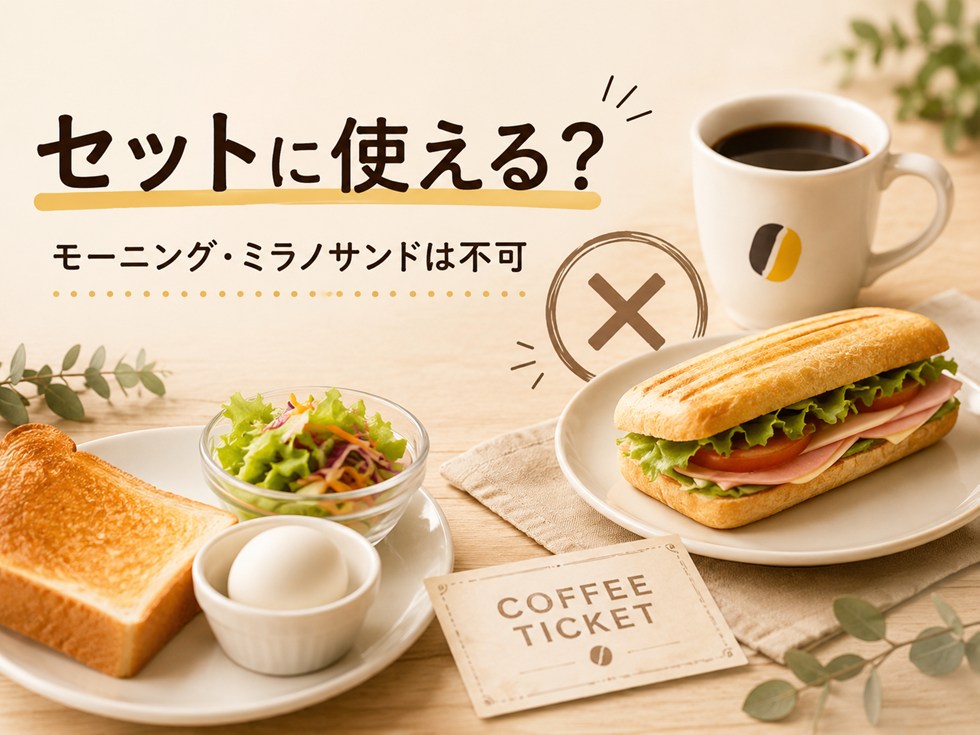 コーヒーチケットはモーニングやミラノサンドのセットに使える？
