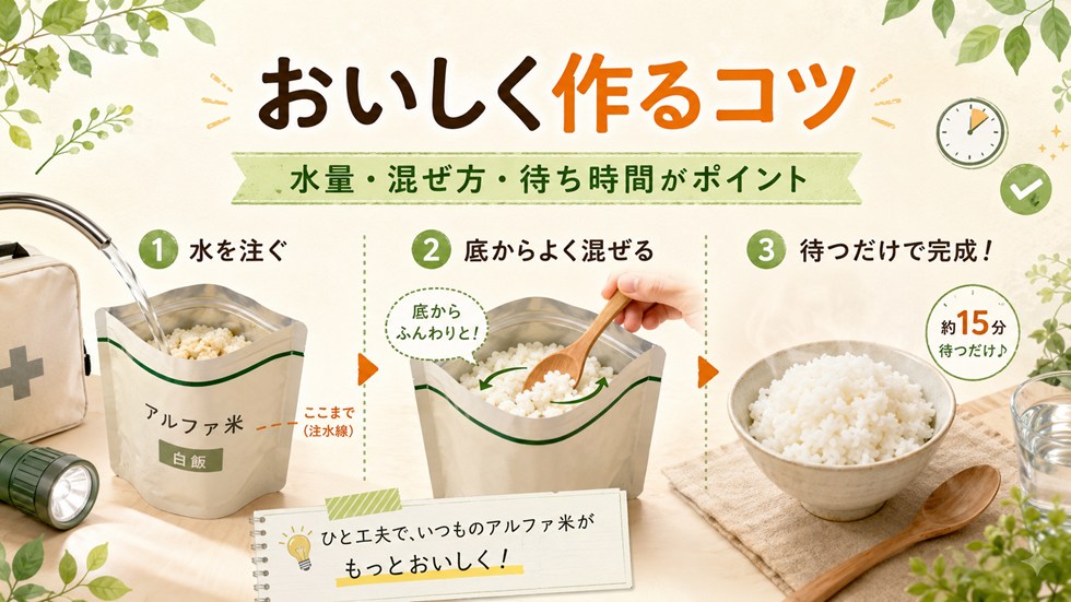 アルファ米をおいしく作るポイント