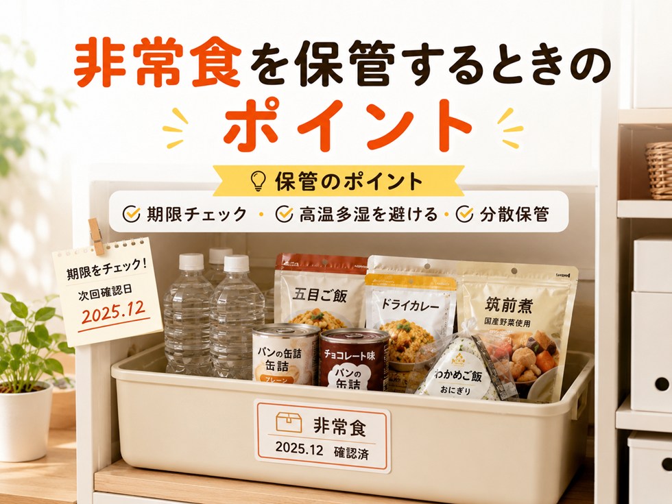 非常食を保管するときのポイント