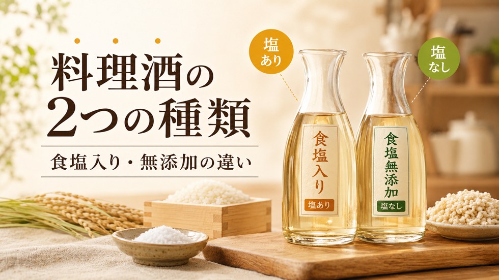 料理酒の2つの種類｜食塩入りと食塩無添加の違い・原材料
