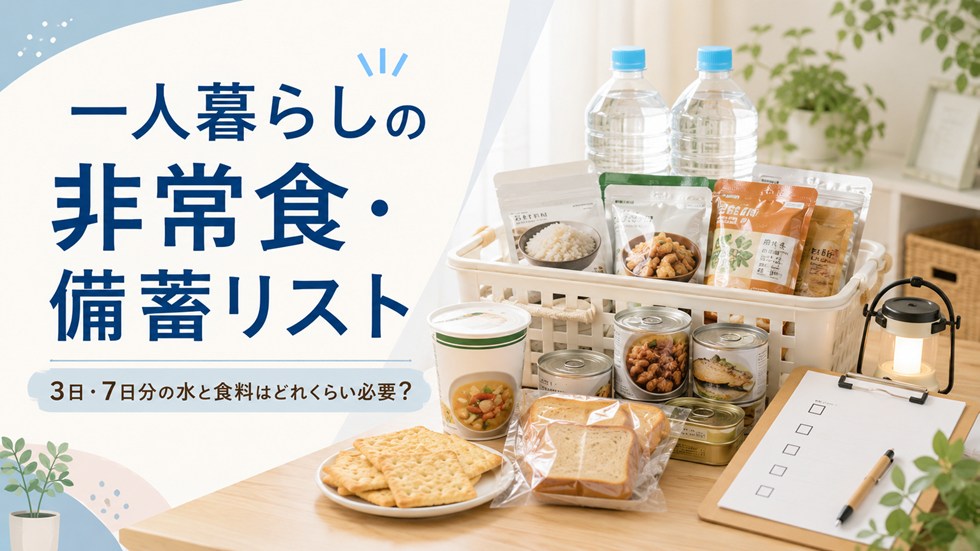 一人暮らしの非常食・備蓄リスト｜3日・7日分の水と食料はどれくらい必要？