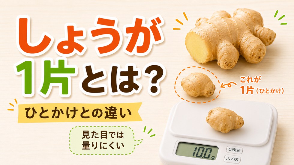 しょうが1片とはどのくらい?ひとかけとの違い