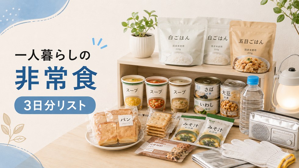 一人暮らしの非常食3日分リスト