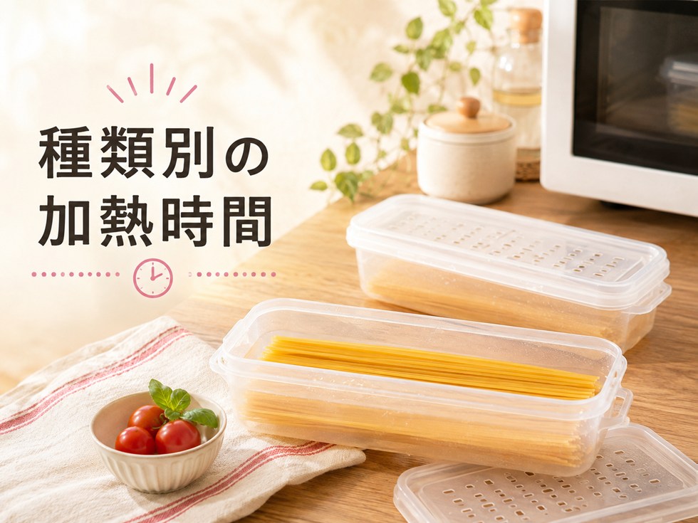 ダイソーの電子レンジパスタメーカーは何分?商品別の早見表