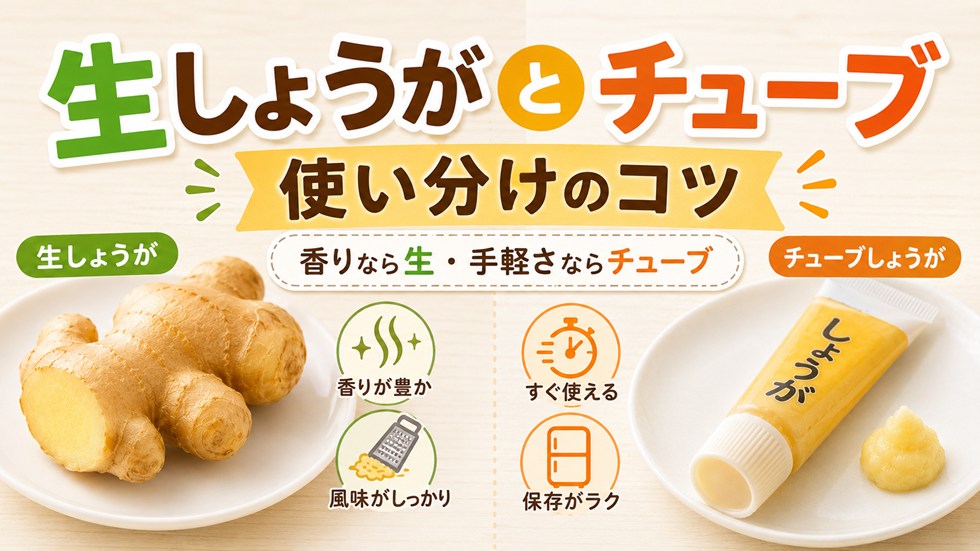 生しょうがとチューブしょうがは同じように使える?