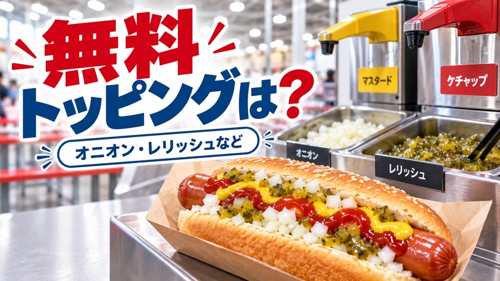 コストコのホットドッグの無料トッピングは?