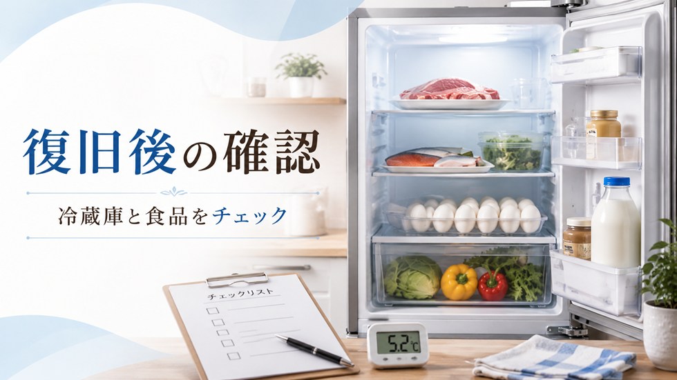 停電復旧後は冷蔵庫と食品の状態を確認する