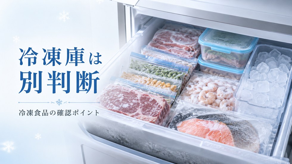 冷凍庫・冷凍食品は冷蔵室とは判断方法が異なる
