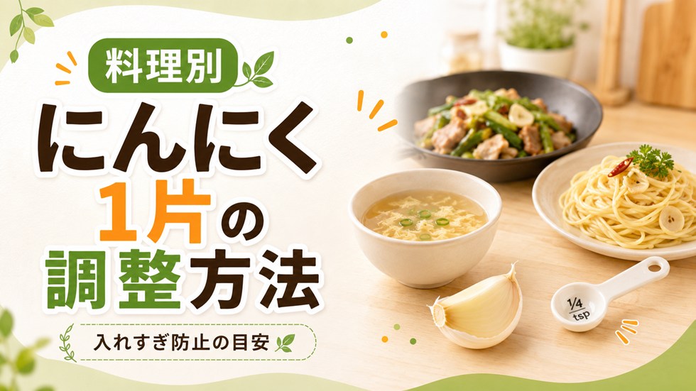 料理別のにんにく1片の調整方法