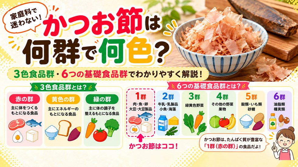 かつお節は何群で何色？3色食品群・6つの基礎食品群でわかりやすく解説